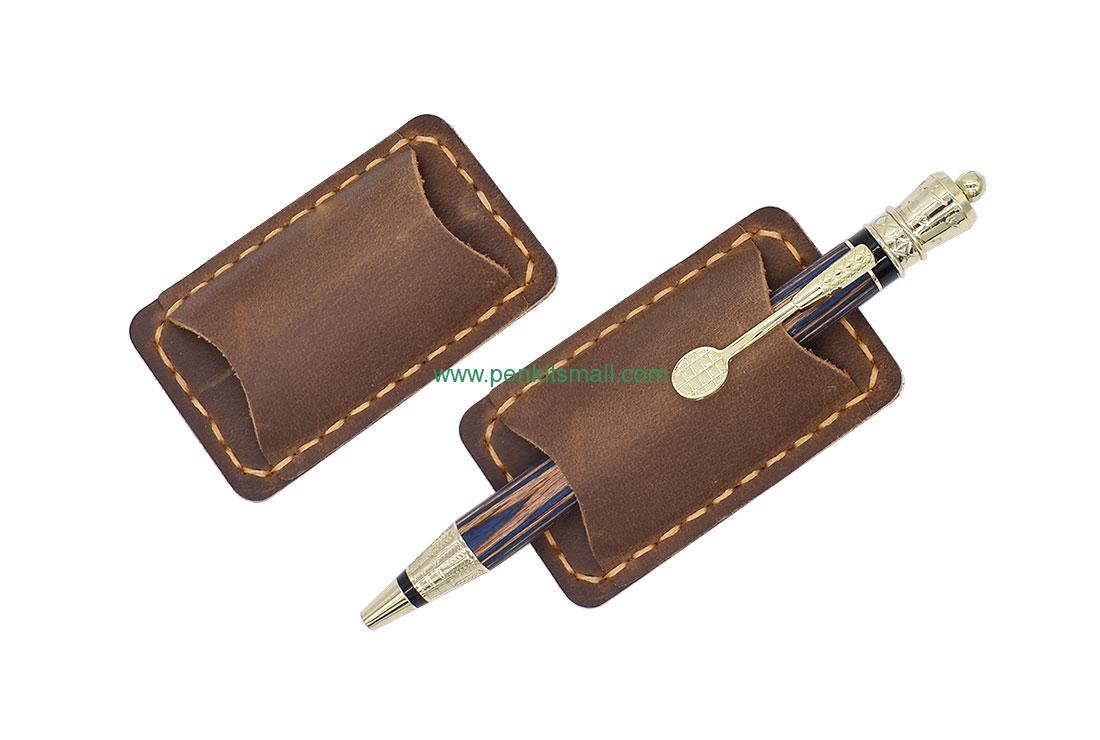 RZ-PH42-BR Top handmade pen holder(brown,crazy horse series)